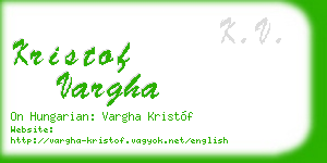 kristof vargha business card